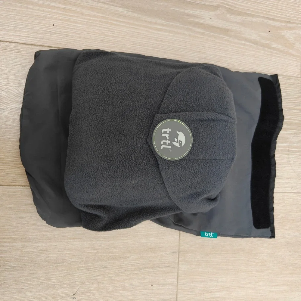 Trtl Unisex Travel Pillow With Case Gray Fleece Neck Support Portable Travel